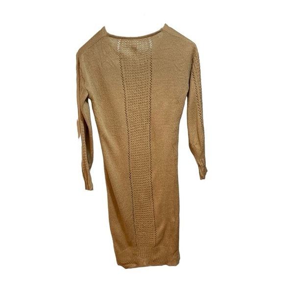 Khaki Loose Knit Maxi Sweater Dress - M - Picture 4 of 8